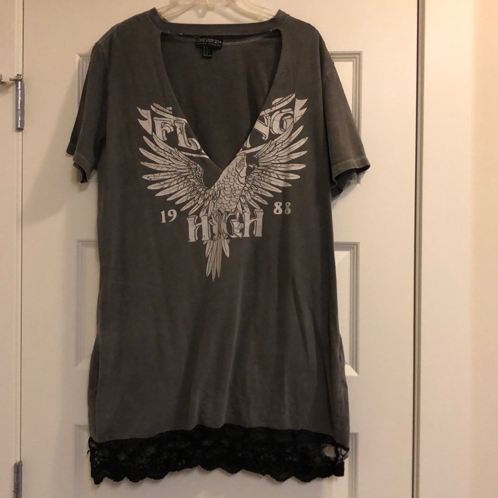 Forever 21 plus size open chest t-shirt
